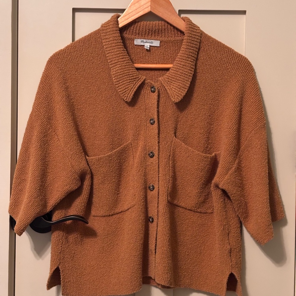 Madewell Tan Cardigan Sweater Relaxed Fit
